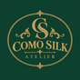 Como Silk Atelier gold monogram on deep green