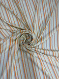 Pale Blue Coral Stripe Italian Silk Jacquard fabric from Como — TG-021