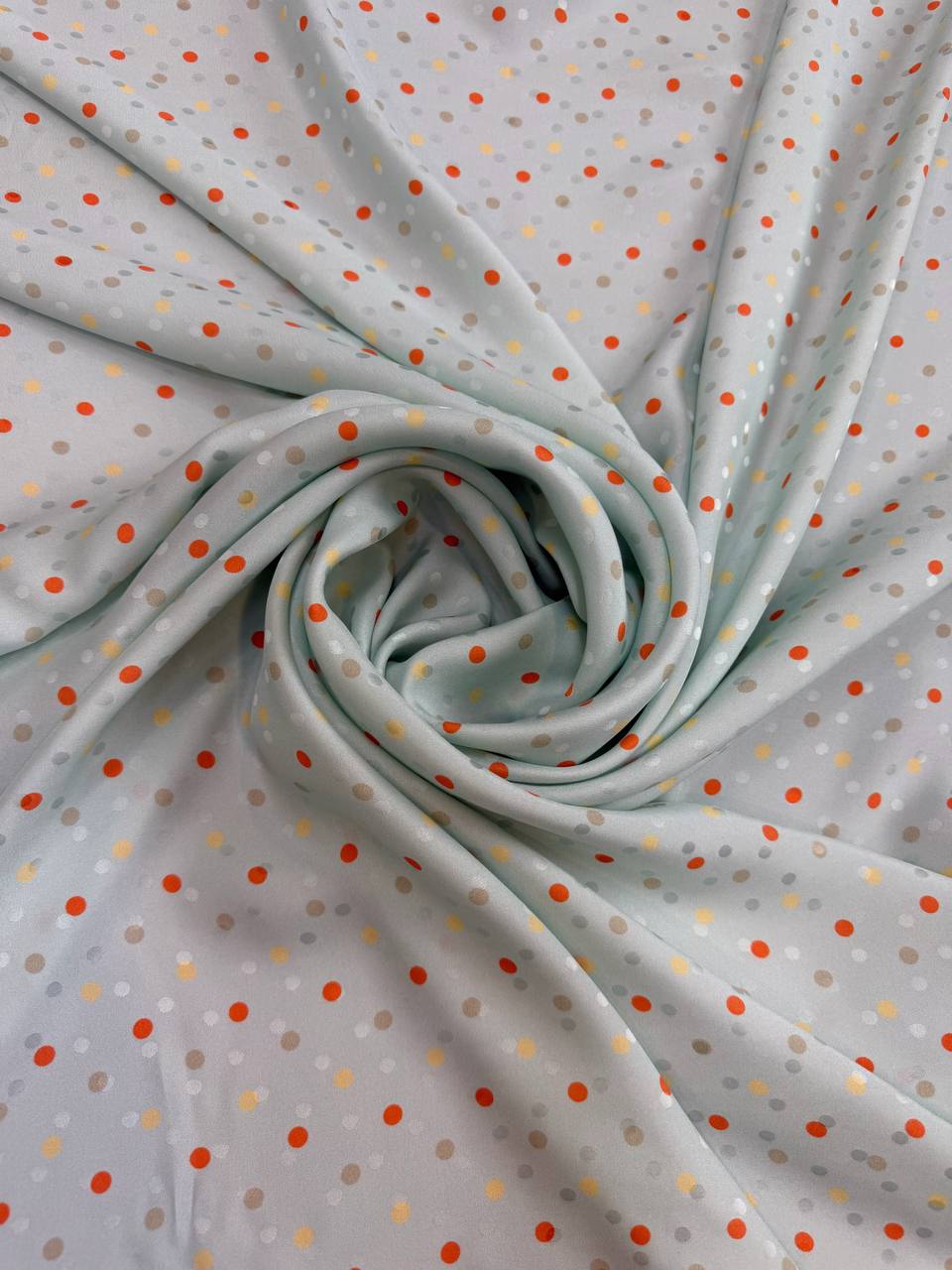 Silver Coral Dot Italian Silk Jacquard fabric from Como — TG-022