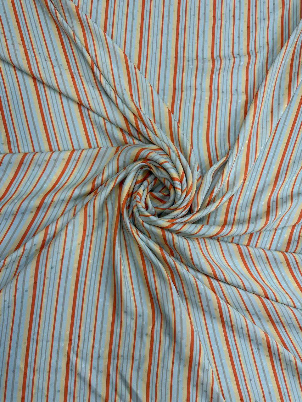 Aqua Candy Stripe Italian Silk Jacquard fabric from Como — TG-024