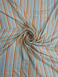 Aqua Candy Stripe Italian Silk Jacquard fabric from Como — TG-024