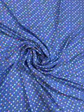 Cobalt White Dot Italian Silk Jacquard fabric from Como — TG-025