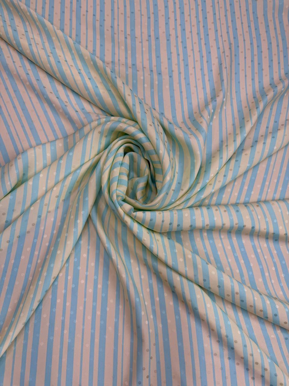 Powder Blue Fine Stripe — Italian Silk Jacquard fabric, TG-027