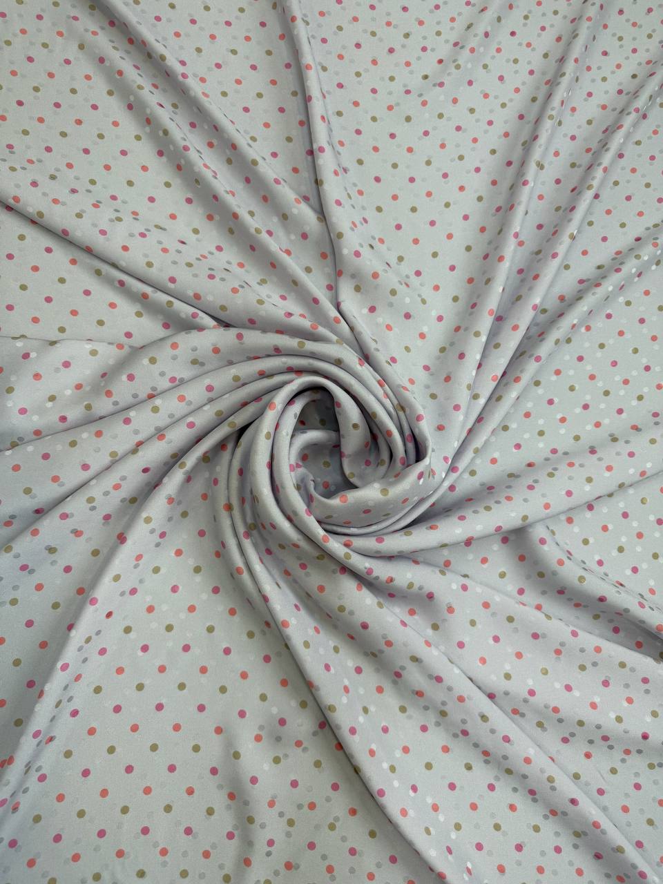Silver Grey Mini Dot — Italian Silk Jacquard fabric, TG-028