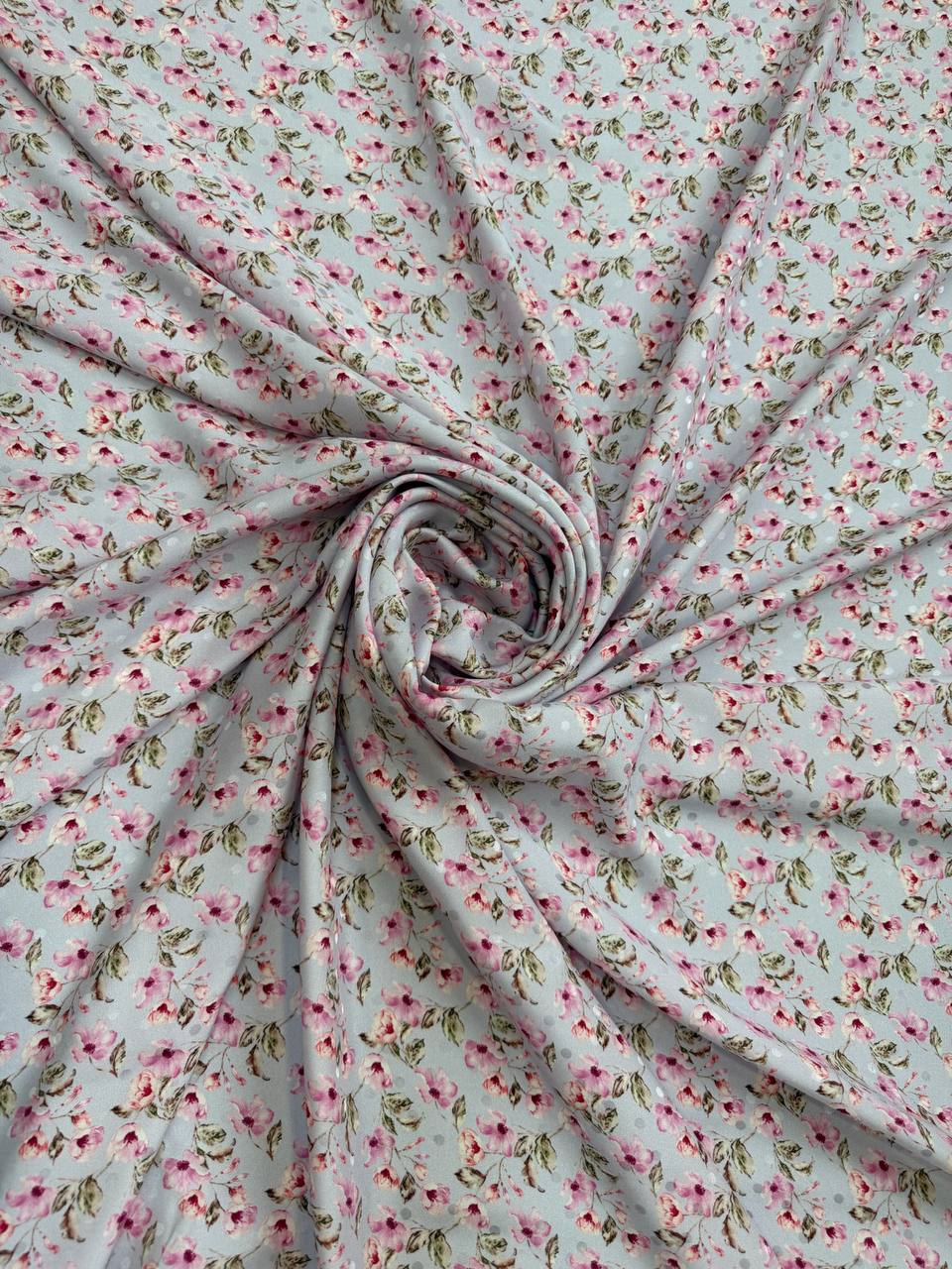 Mauve Floral Scatter — Italian Silk Jacquard fabric, TG-029
