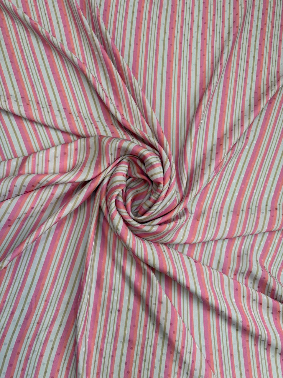 Pearl Rose Stripe — Italian Silk Jacquard fabric, TG-030