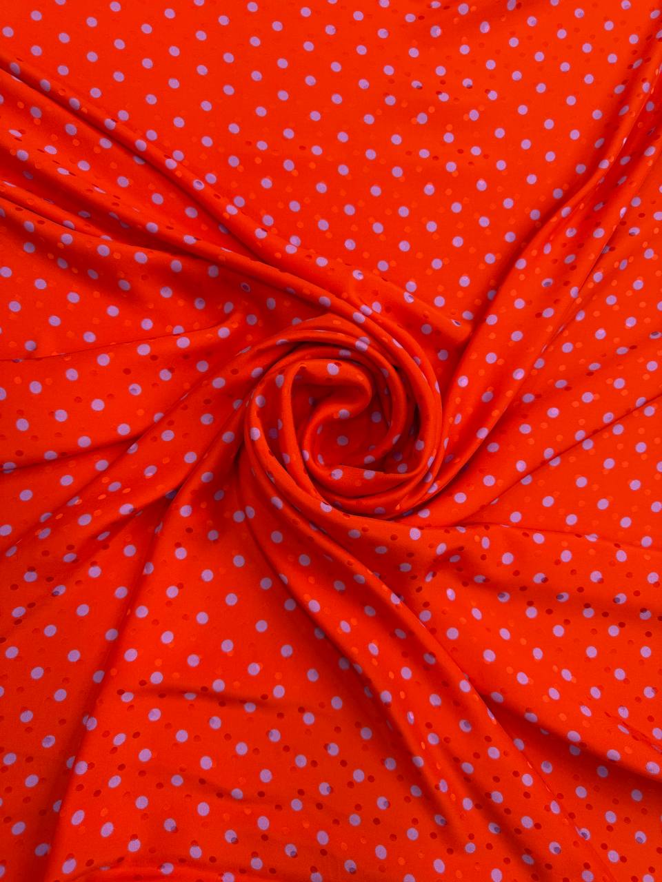 Scarlet Confetti Dot — Italian Silk Jacquard fabric, TG-031