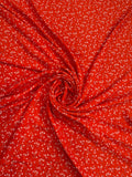 Scarlet Floral Scatter — Italian Silk Jacquard fabric, TG-032