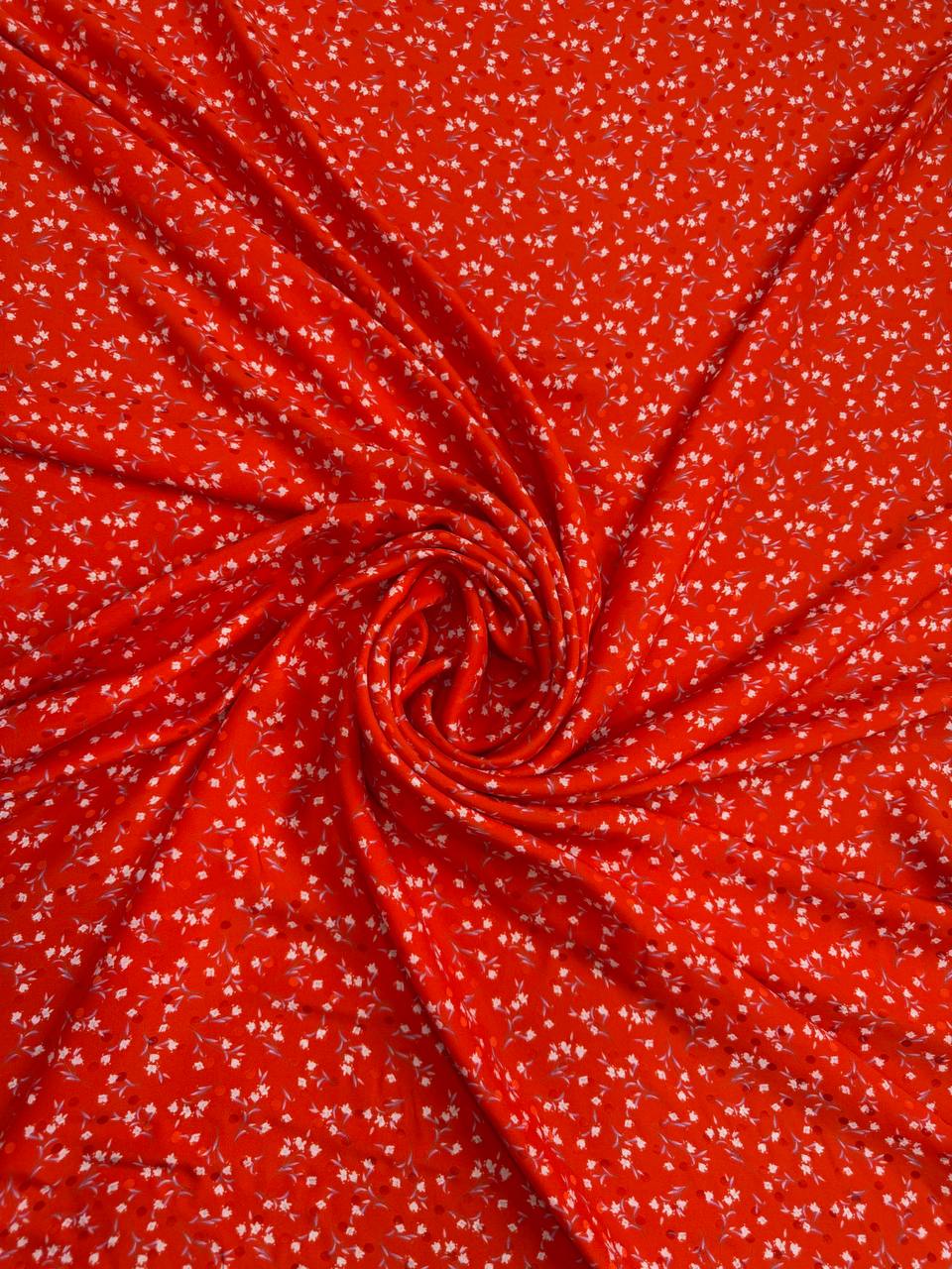Scarlet Floral Scatter — Italian Silk Jacquard fabric, TG-032