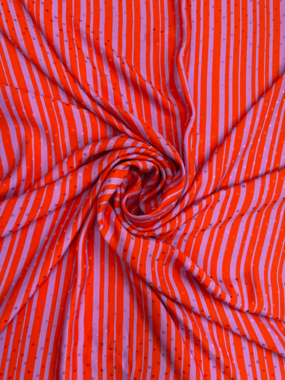 Scarlet Candy Stripe — Italian Silk Jacquard fabric, TG-033