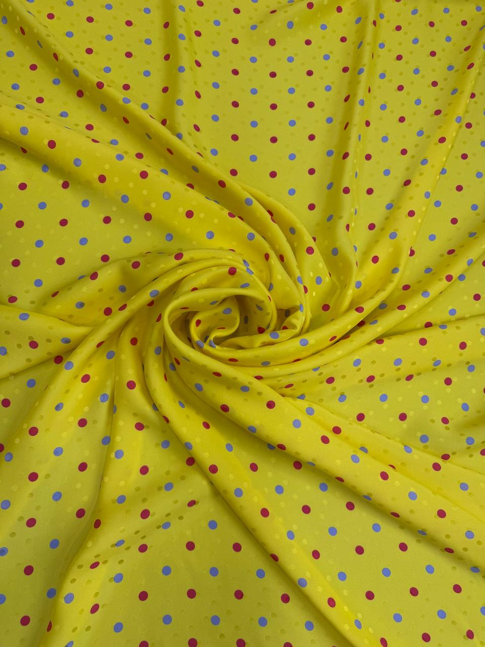 Chartreuse Confetti Dot — Italian Silk Jacquard fabric, TG-034