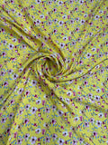 Chartreuse Floral Scatter — Italian Silk Jacquard fabric, TG-035