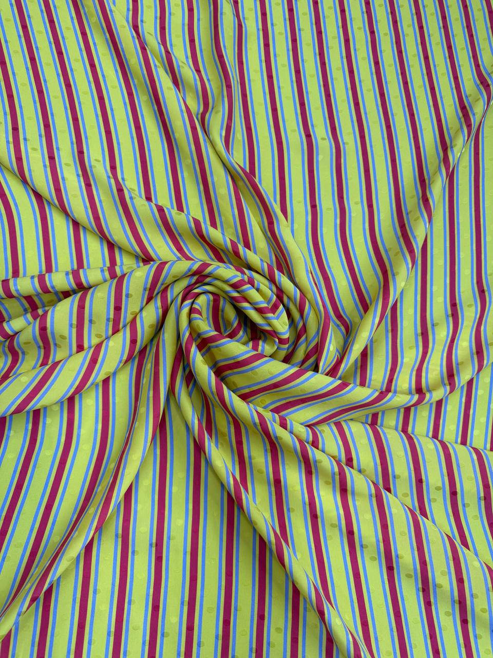 Citrus Multicolour Stripe — Italian Silk Jacquard fabric, TG-036