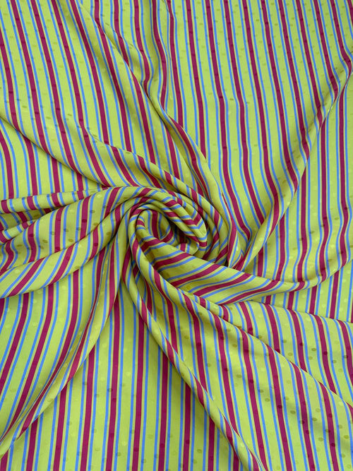 Citrus Multicolour Stripe — Italian Silk Jacquard fabric, TG-036