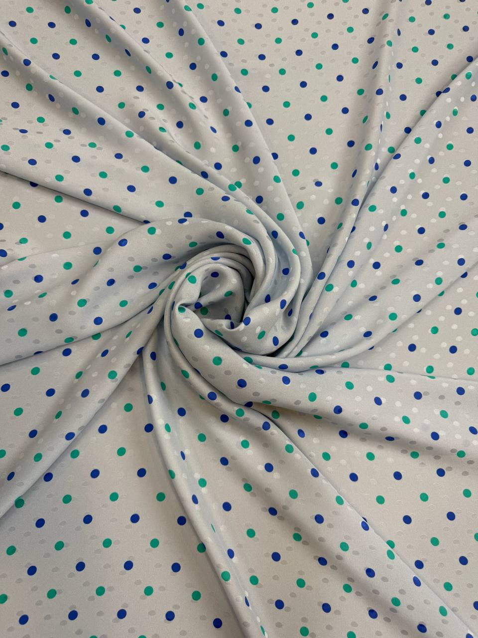 Pearl Navy Dot — Italian Silk Jacquard fabric, TG-037