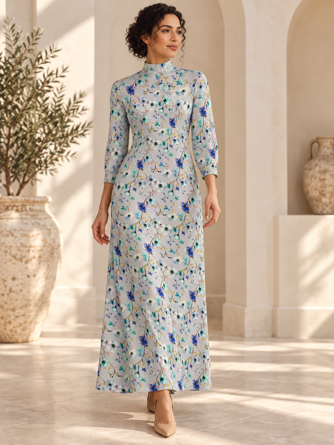 TG-038 dress styling illustration. Fabric only.