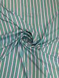 Teal Candy Stripe — Italian Silk Jacquard fabric, TG-039
