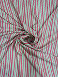Teal Rose Stripe — Italian Silk Jacquard fabric, TG-042