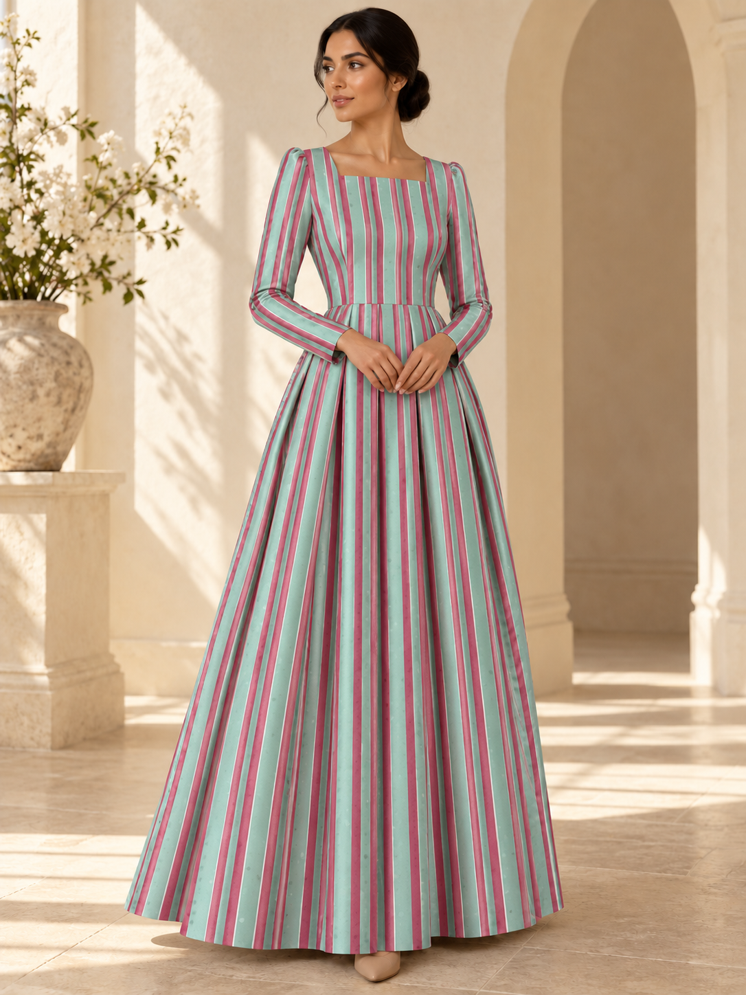 TG-042 dress styling illustration. Fabric only.