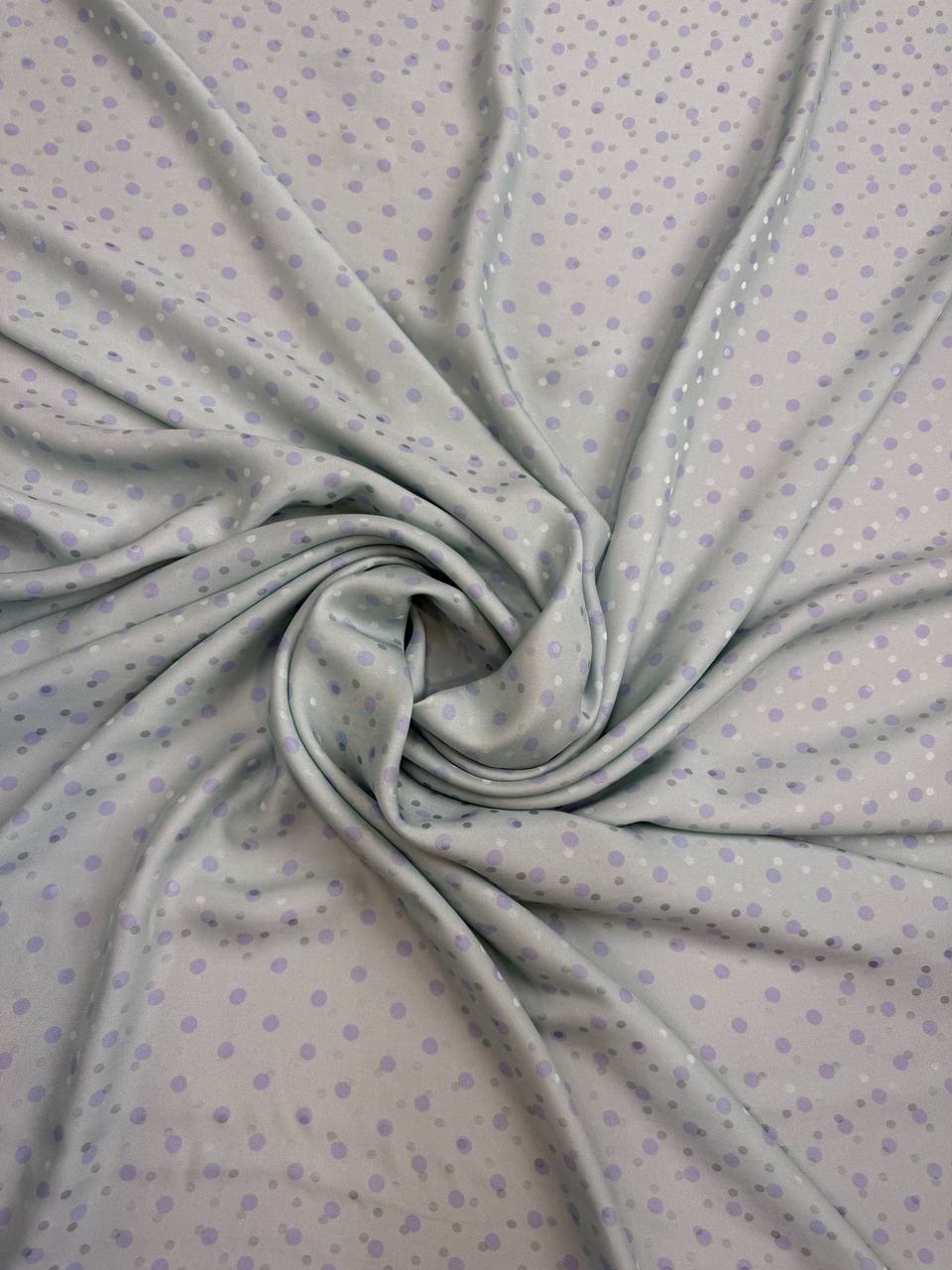Grey Lilac Dot — Italian Silk Jacquard fabric, TG-043