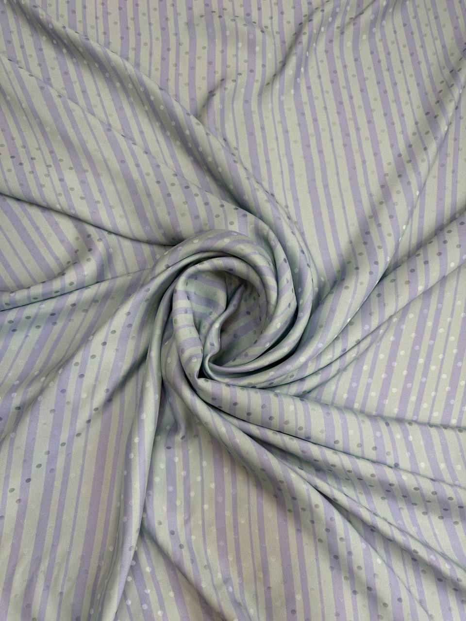 Grey Blue Fine Stripe — Italian Silk Jacquard fabric, TG-045