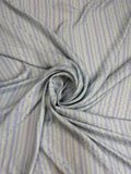Grey Blue Fine Stripe — Italian Silk Jacquard fabric, TG-045