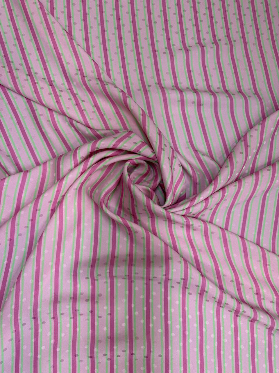 Rose Magenta Stripe — Italian Silk Jacquard fabric, TG-048