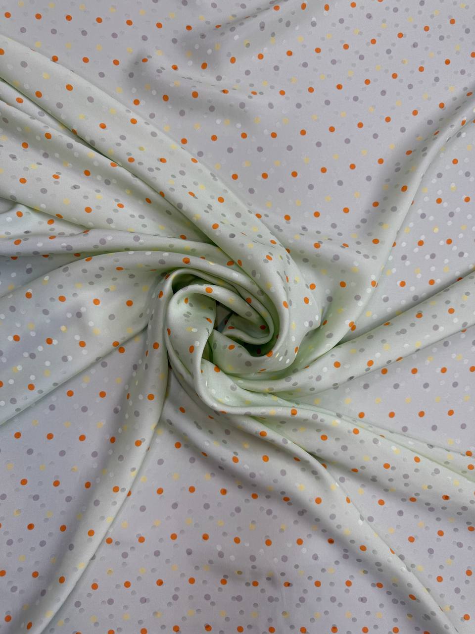 Ivory Olive Dot — Italian Silk Jacquard fabric, TG-049
