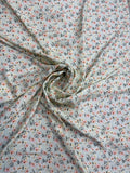 Ivory Green Floral Scatter — Italian Silk Jacquard fabric, TG-050