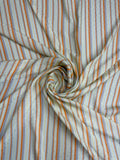 Sand Multicolour Stripe — Italian Silk Jacquard fabric, TG-051