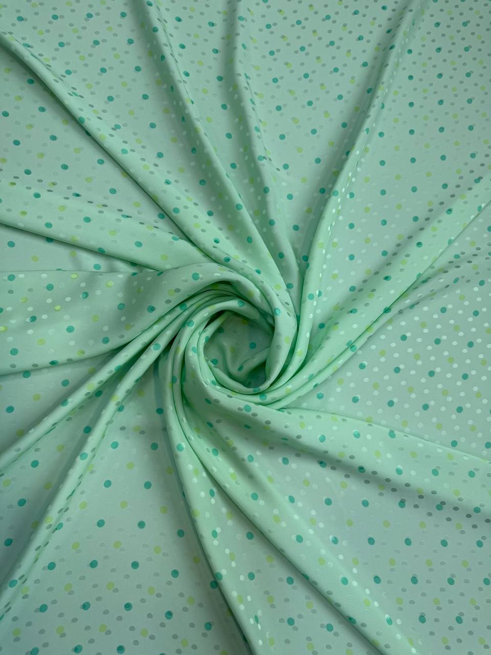 Mint Mini Dot — Italian Silk Jacquard fabric, TG-052