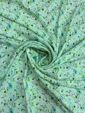 Mint Floral Garden — Italian Silk Jacquard fabric, TG-053