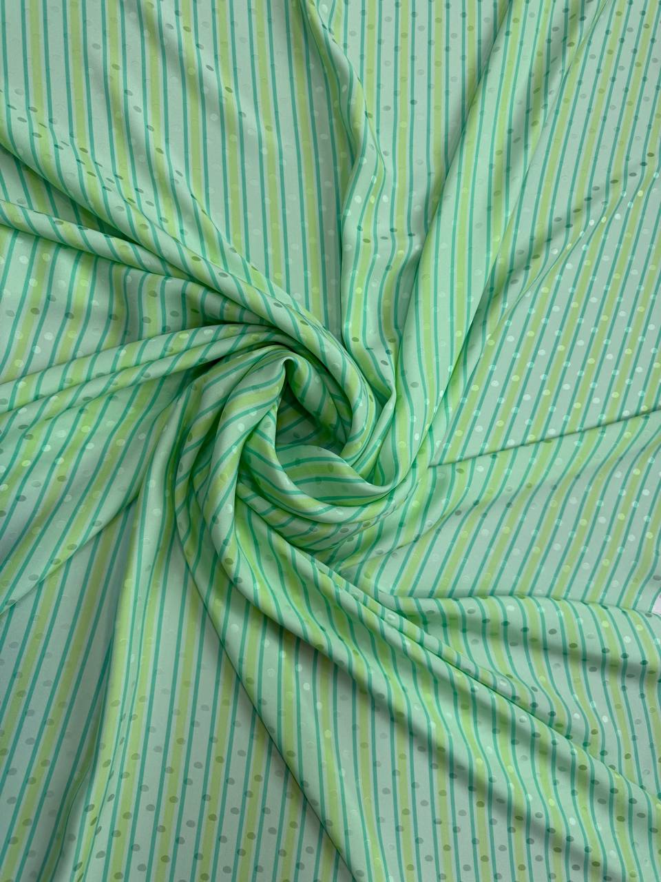 Mint Green Fine Stripe — Italian Silk Jacquard fabric, TG-054