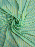 Mint Green Fine Stripe — Italian Silk Jacquard fabric, TG-054