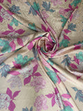 Beige Butterfly Garden — Italian Silk Jacquard fabric, TG-060