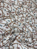 Ivory Equestrian Links — Italian Silk Jacquard fabric, TG-062