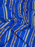 Royal Blue Chain Stripe — Italian Silk Jacquard fabric, TG-065