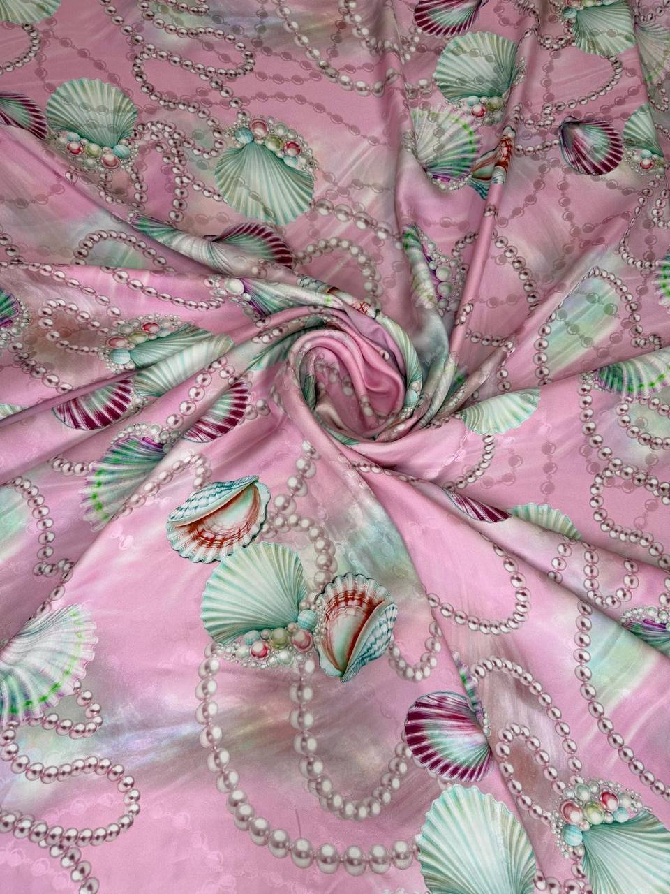 Rose Teal Ornament — Italian Silk Jacquard fabric, TG-066