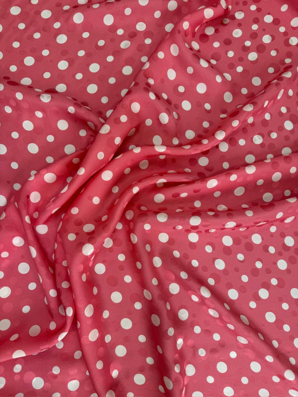 Rose Ivory Dot — Italian Silk Jacquard fabric, TG-067