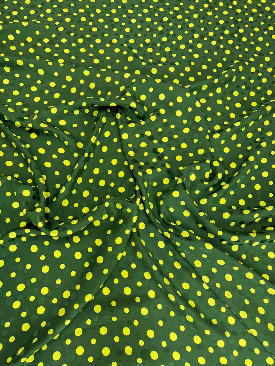 Forest Lime Dot — Italian Silk Jacquard fabric, TG-068