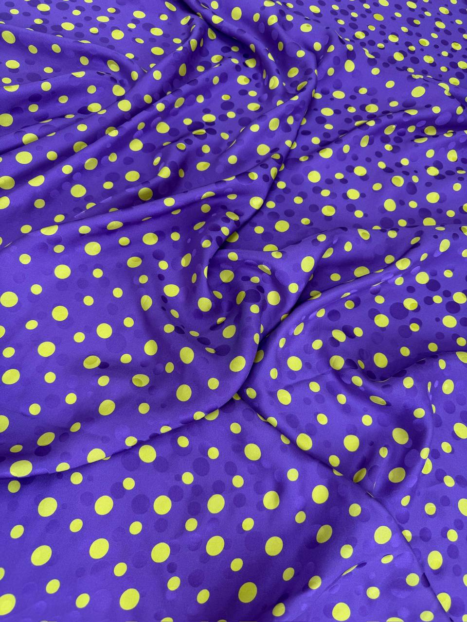Violet Lime Dot — Italian Silk Jacquard fabric, TG-069