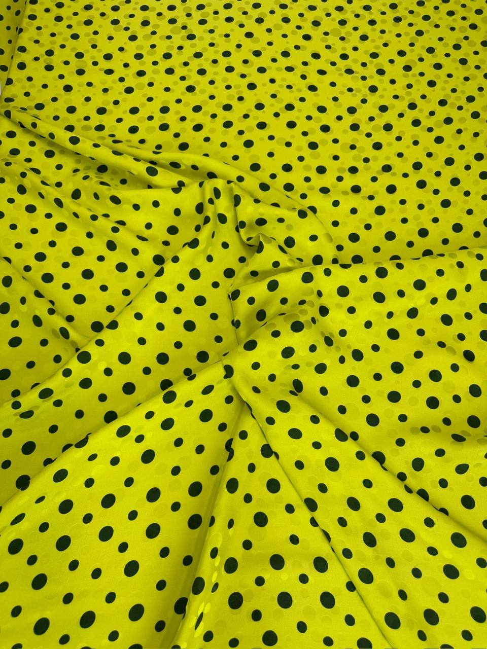 Citron Dark Mini Dot — Italian Silk Jacquard fabric, TG-070