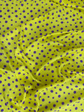 Citron Cobalt Dot — Italian Silk Jacquard fabric, TG-071