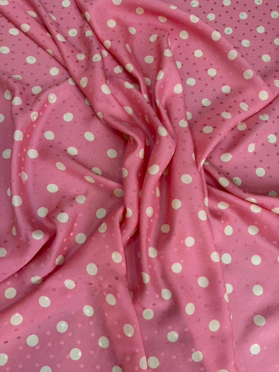 Pink Pearl Dot — Italian Silk Jacquard fabric, TG-073