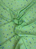 Lime Blue Floral Scatter — Italian Silk Jacquard fabric, TG-077