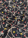 Black Gold Chain Garden — Italian Silk Jacquard fabric, TG-078