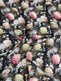 Black Pastel Bouquet — Italian Silk Jacquard fabric, TG-082