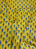 Yellow Blue Diamond — Italian Silk Jacquard fabric, TG-090