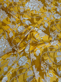 Ochre Ivory Botanical — Italian Silk Jacquard fabric, TG-093