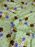 Mint Pastel Bouquet — Italian Silk Jacquard fabric, TG-094